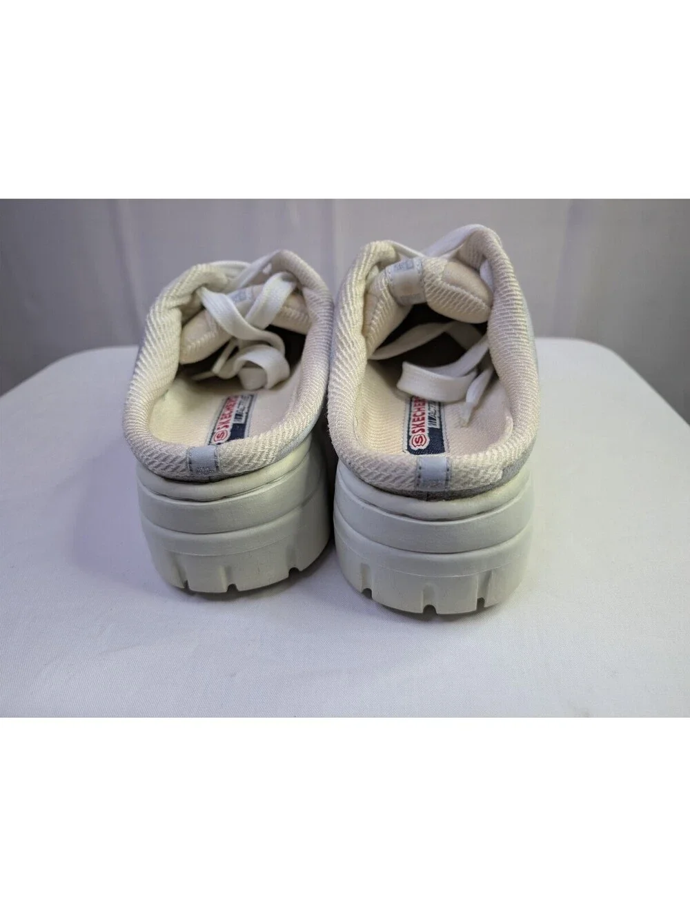 Vintage Skechers White Slip-On Platform Sneakers Size 8